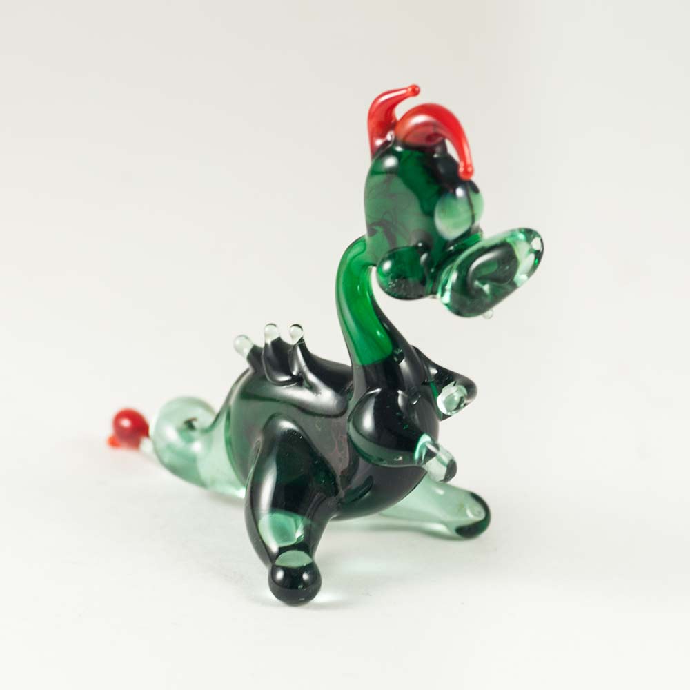 Динозаврик зеленый фигурка из стекла Животные