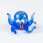 Стеклянный осьминог синий Миниатюрные