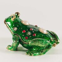 Шкатулка зеленая лягушка красивая Шкатулки Фаберже