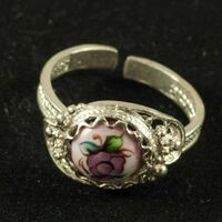 Кольцо финифть Аленький цветочек лиловое Кольца