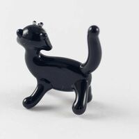 Кот черный фигурка из стекла