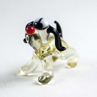 Веселый песик фигурка стеклянная