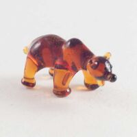 Медведь мини стеклянная фигурка высотой 1,5 см
