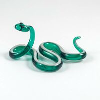 Стеклянная фигурка Змея зеленая высотой 4 см Рептилии