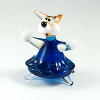 Лисичка в синем платье стеклянная фигура Животные