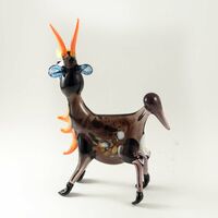 Коза веселая фигурка стеклянная