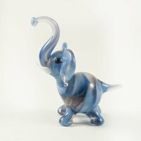 Фигурка стеклянная слон серо-голубой Животные