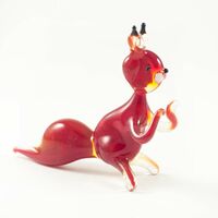 Белочка фигурка стеклянная высотой 5 см