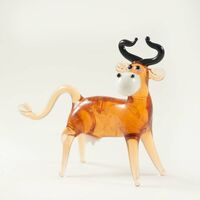 Корова коричневая стеклянная фигурка Животные
