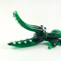 Крокодильчик зеленый фигурка из стекла высотой 4 см