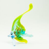 Стеклянная  фигурка Скалярия зеленая Рыбы