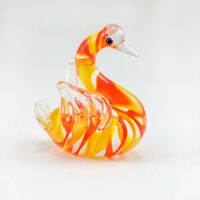 Гусь оранжевый стеклянная фигурка Птицы 