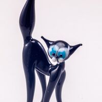 Стеклянная фигурка Черный кот Максим
