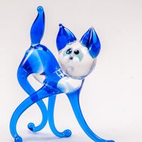 Котик синий ажурный
