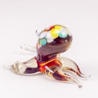 Фигурка из стекла Осьминог красный