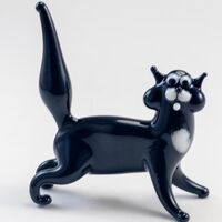 Фигурка из стекла Кот черный
