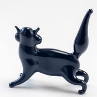 Фигурка из стекла Кот черный
