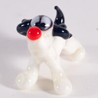 Стеклянная фигурка Белая собачка Катя - Стеклянные фигурки животных