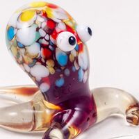 Фигурка из стекла Осьминог красный