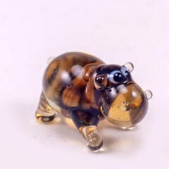 Бегемотик коричневый мини фигурка