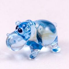 Бегемотик синий мини фигурка