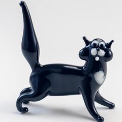 Фигурка из стекла Кот черный