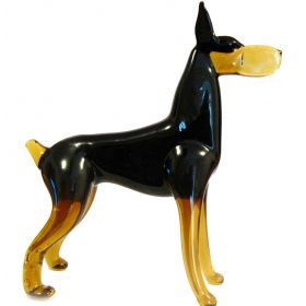 Доберман фигурка из стекла Собаки