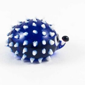 Стеклянная фигурка Еж темно-синий высотой 3 см Животные