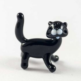 Кот черный фигурка из стекла Миниатюрные