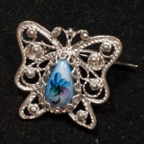 Брошь маленькая бабочка синяя Брошки