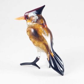 Хохлатая синица фигурка из стекла Птицы 