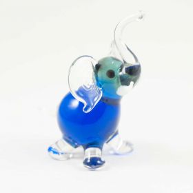 Синий слон из стекла высотой 5 см Животные