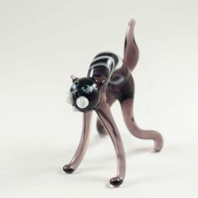 Кот черный испуганный  высотой 6 см Коты