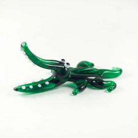 Крокодильчик зеленый фигурка из стекла высотой 4 см Рептилии