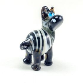 Фигурка стеклянная Зебра веселая высотой 5 см Животные