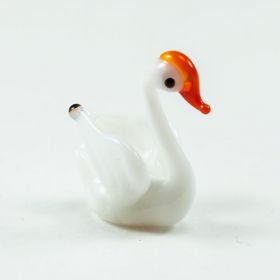 Белый лебедь мини фигурка высотой 2 см Миниатюрные