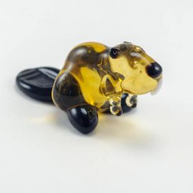 Бобер фигурка стеклянная высотой 4 см Животные