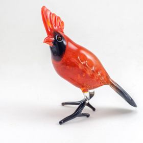 Кардинал стеклянная фигурка высотой 9 см Птицы 