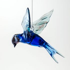 Птица Ласточка фигурка на подвесе из стекла Птицы 