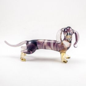 Собачка такса фигурка из стекла длиной 15 см Собаки