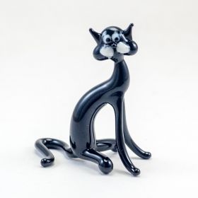 Фигурка черный  кот сидит Коты