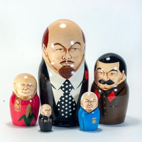 Матрешка Ленин 5 мест высотой 17,5 см Матрешки