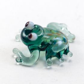 Лягушка стеклянная мини фигурка Миниатюрные