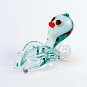 Cтеклянная фигурка Осьминог зеленый Миниатюрные