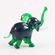 Зеленый слон фигурка из стекла Животные