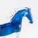 Конь синий фигурка стеклянная Животные