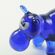 Бегемотик синий из стекла высотой 3,5 см Животные